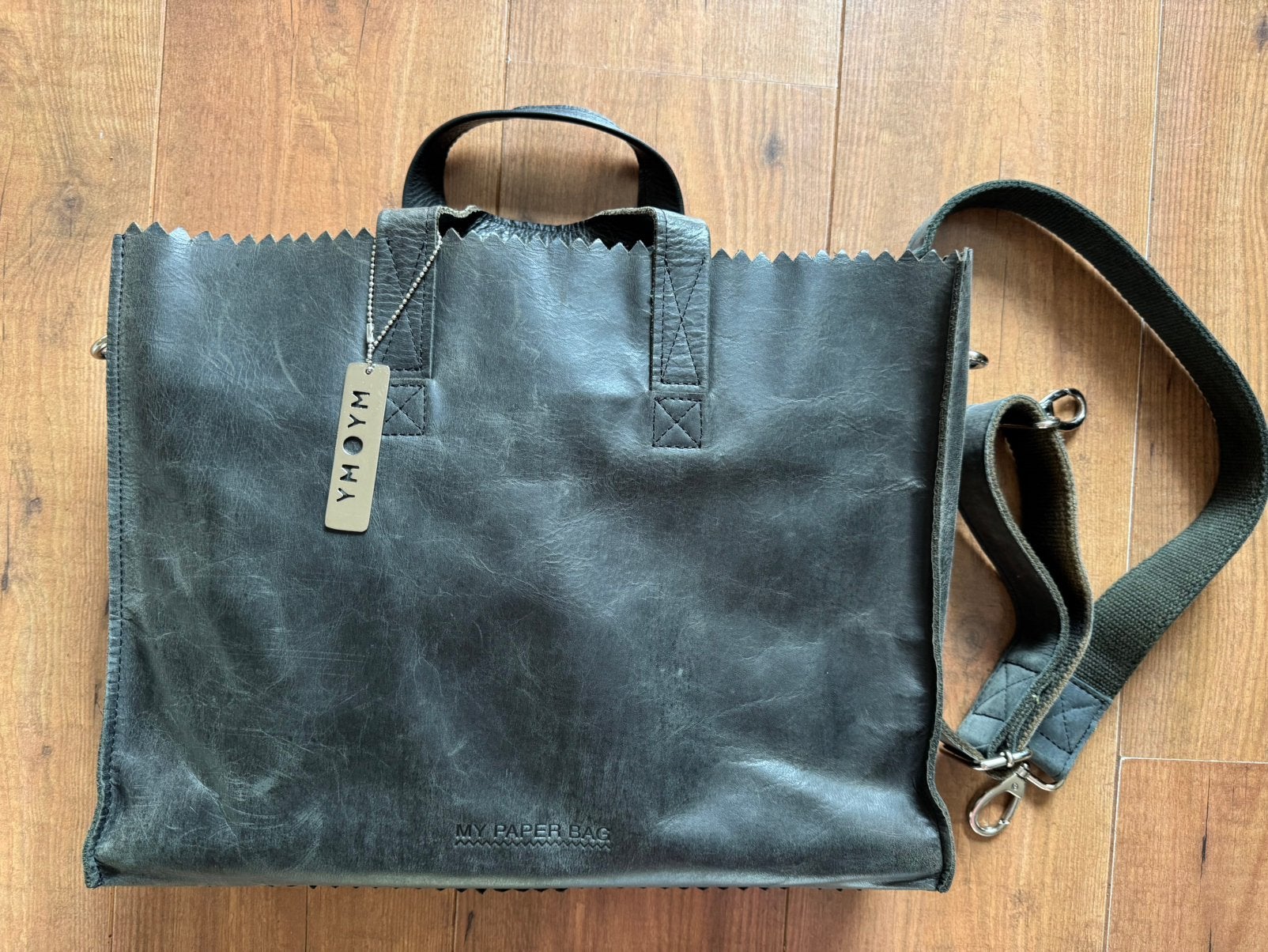 My paper bag Myomy olijfgroene A4 laptop tas, Ophalen of Verzenden, 17 inch of meer, Zo goed als nieuw