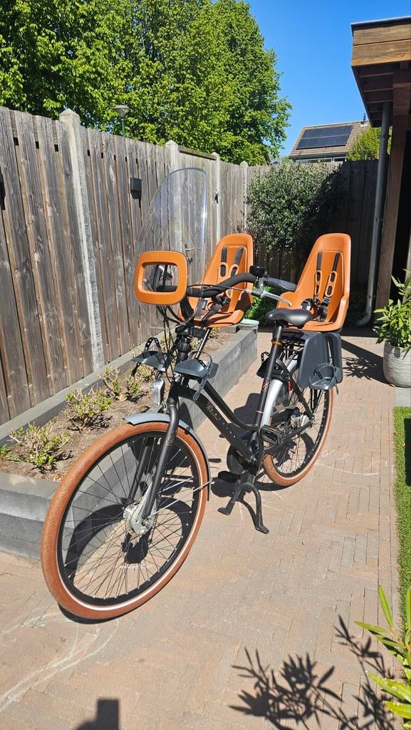 Cortina Roots moederfiets met Bobike kinderzitjes, Fietsen en Brommers, Fietsen | Dames | Moederfietsen, 2 zitjes, Gebruikt, Versnellingen