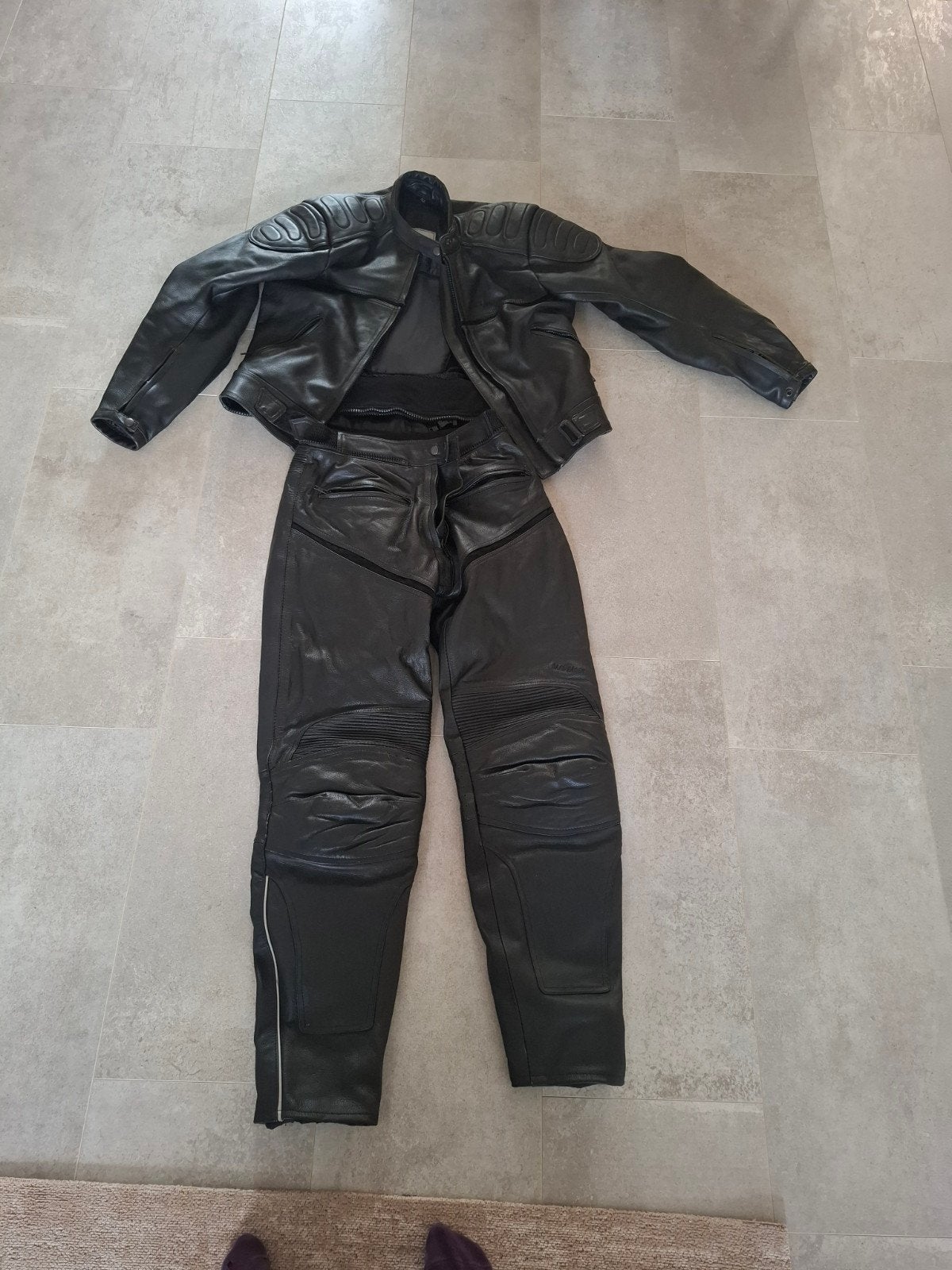 Cafe Racer Leren Motorpak (Jas & Broek) - Maat 42, Motoren, Ophalen, Tweedehands, Dames, Combipak