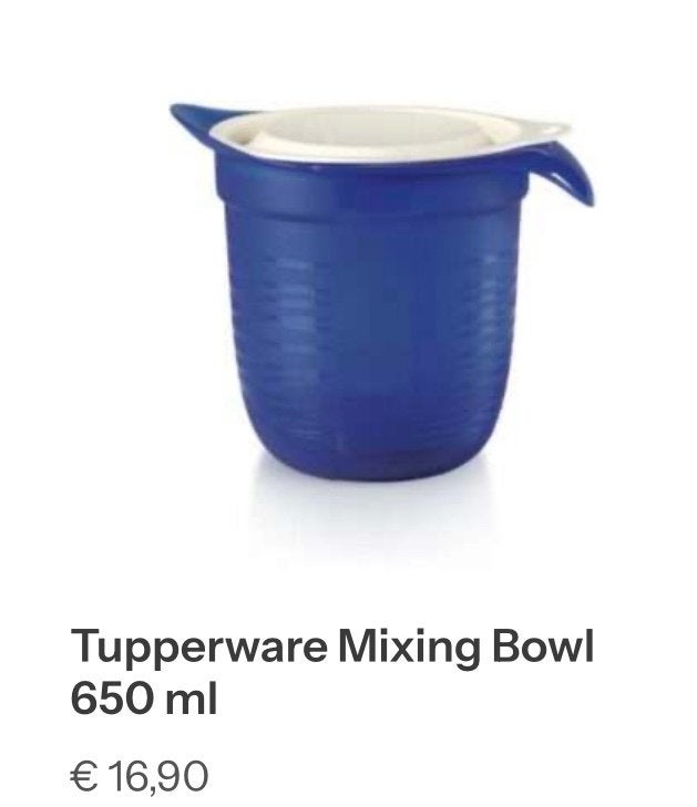 Tupperware Mengkom 650 ml - Blauw, Huis en Inrichting, Blauw, Nieuw, Ophalen of Verzenden, Met deksel