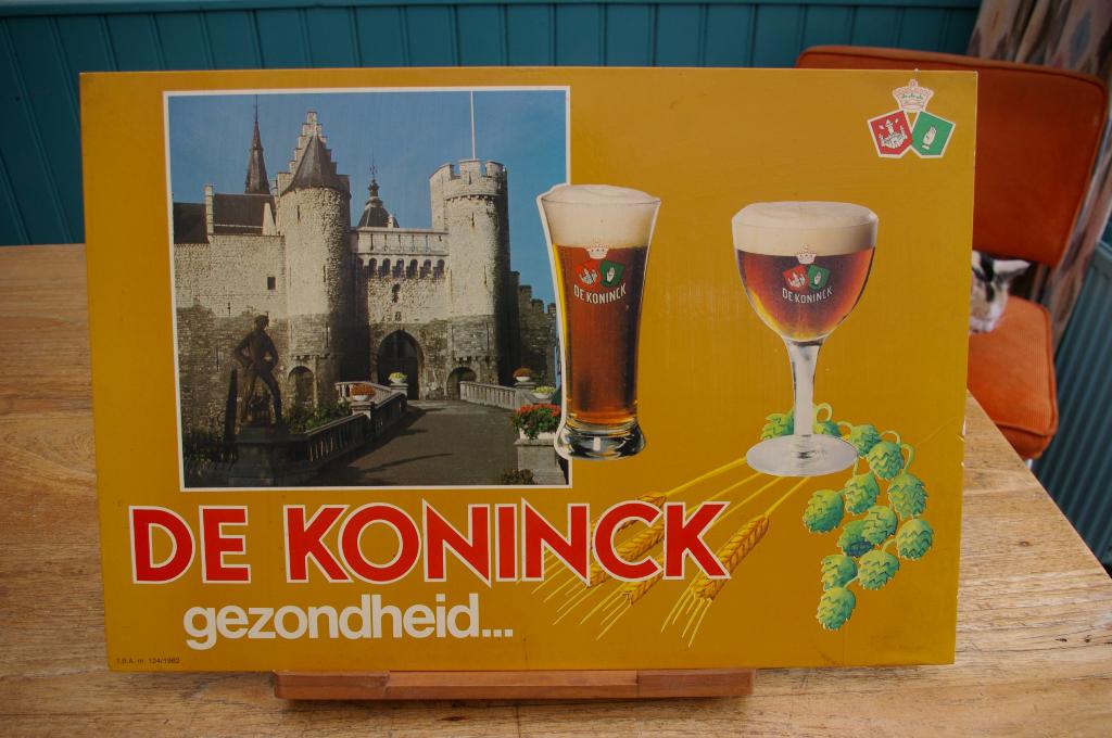 De Koninck bierreclame, Verzamelen, Biermerken, Ophalen of Verzenden, Zo goed als nieuw, Reclamebord, Plaat of Schild, De Koninck