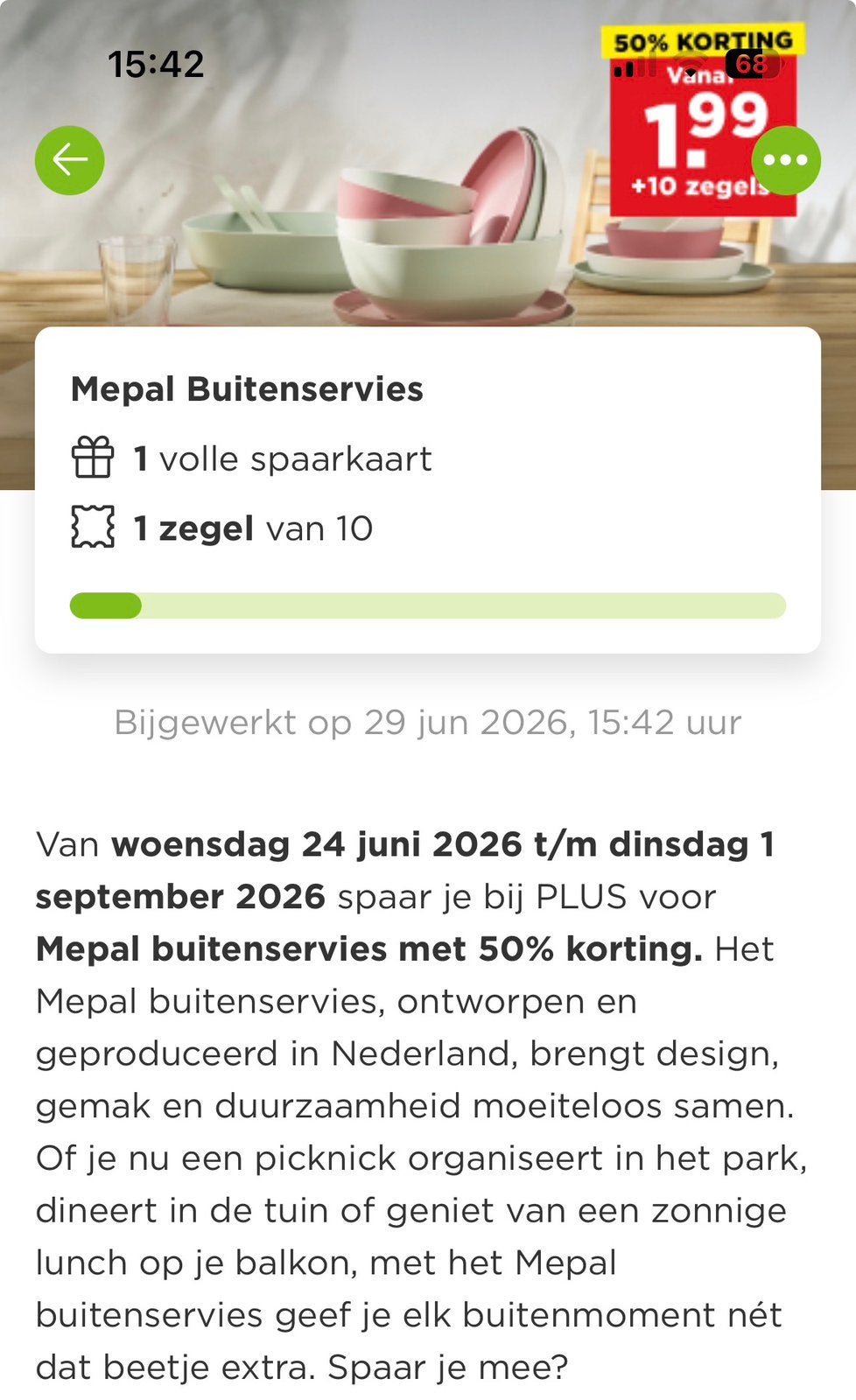 PLUS mepal buitenservies, Plus, Ophalen of Verzenden