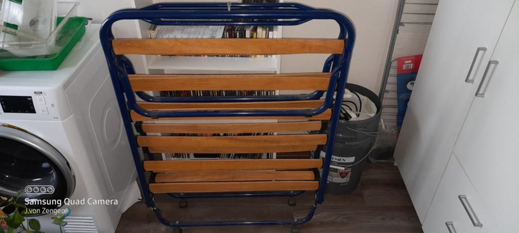 Opvouwbaar campingbed/logeerbed met lattenbodem, Ophalen, Gebruikt, 1-persoons