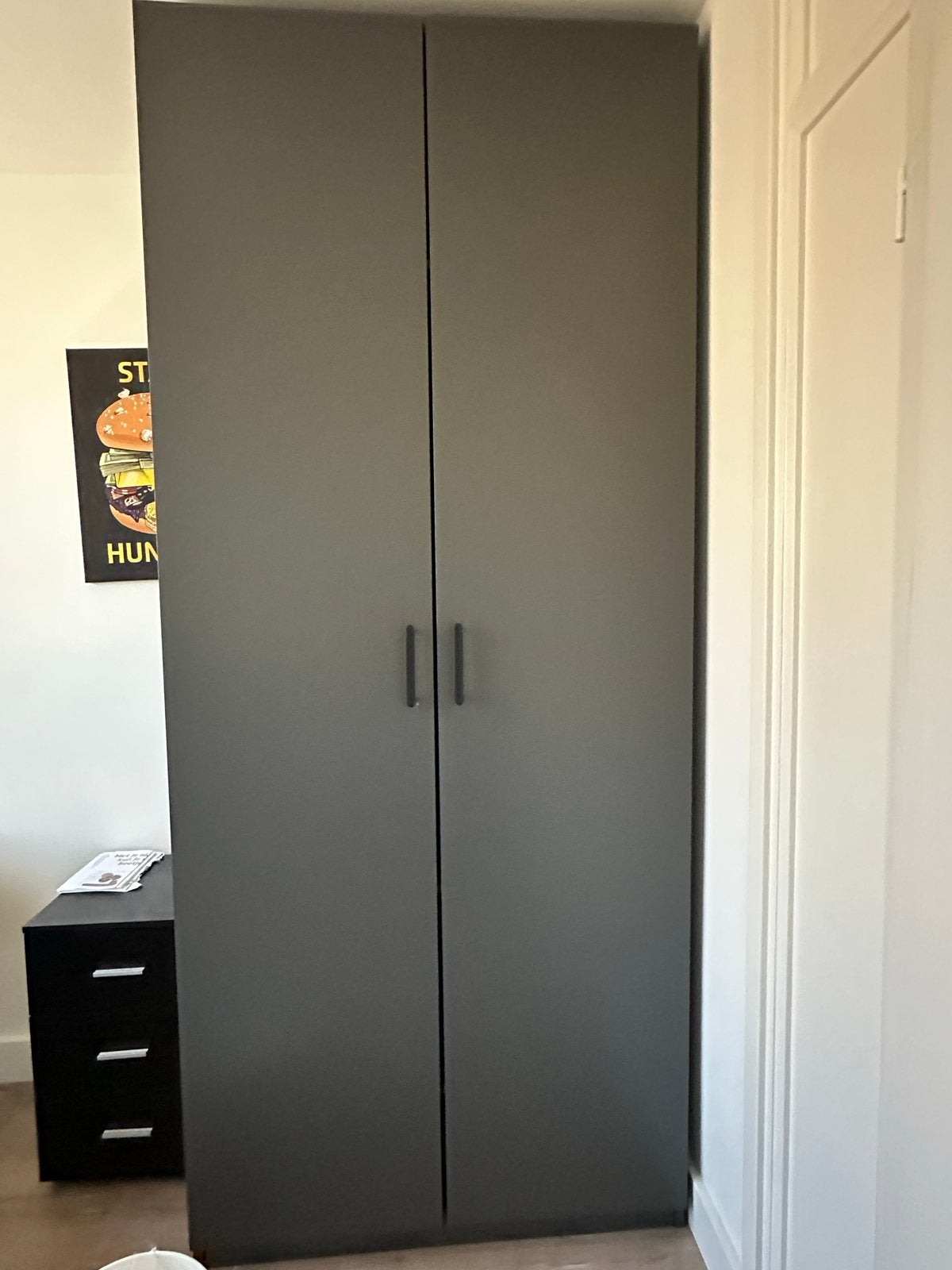 2 IKEA Pax deuren, donkergrijs, 50x229cm, incl. grepen, Ophalen, 200 cm of meer, 50 tot 100 cm, Zo goed als nieuw