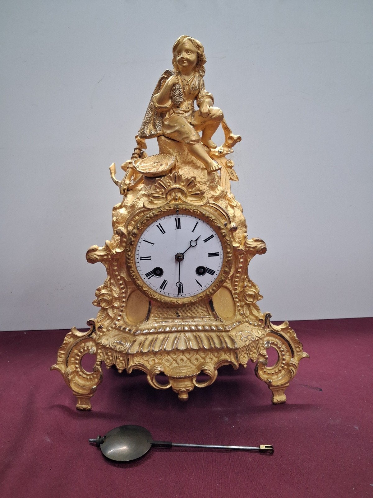 Antieke bronze pendule, Ophalen of Verzenden