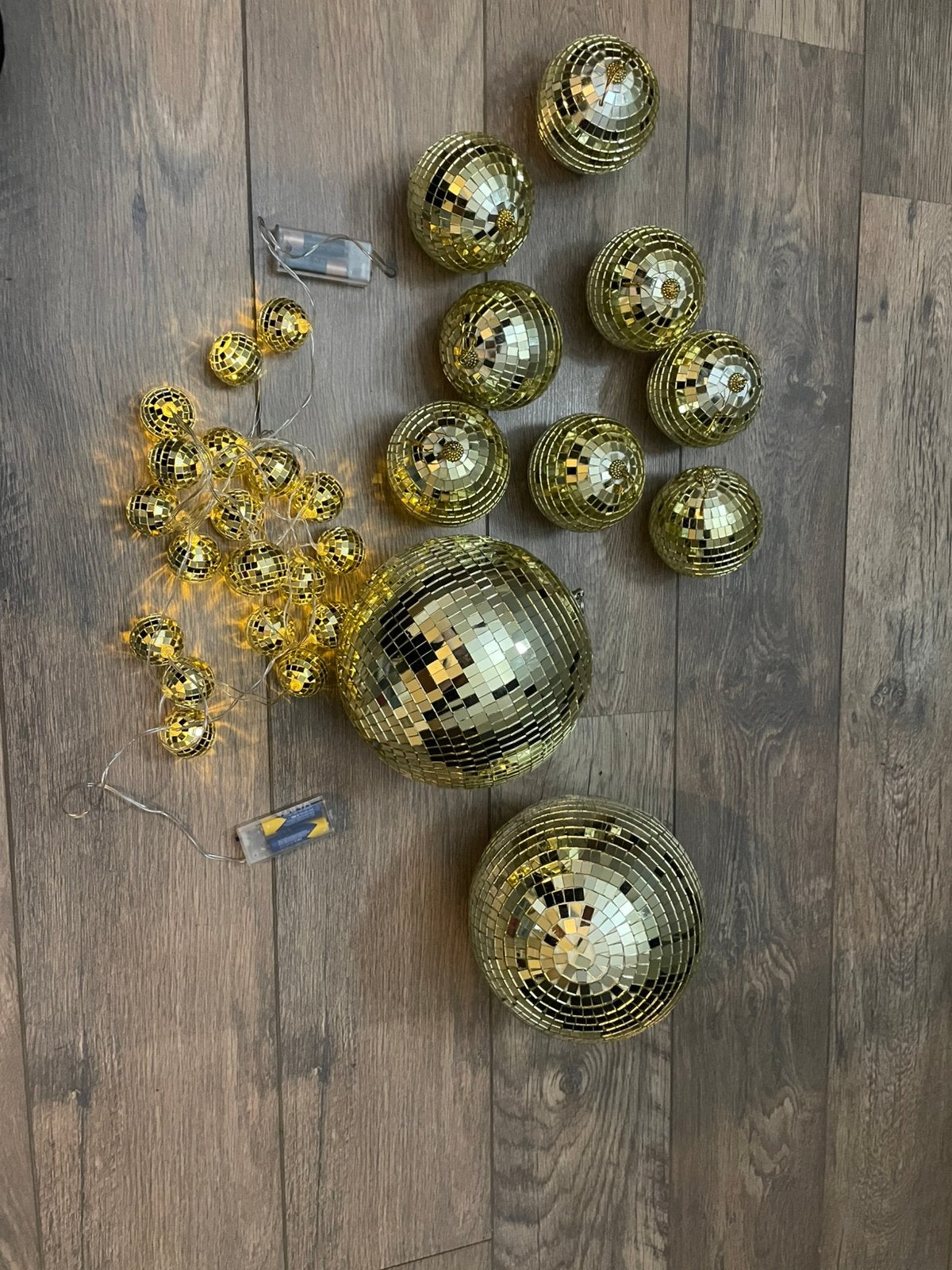 Disco bal set goud, Ophalen of Verzenden, Zo goed als nieuw, Versiering