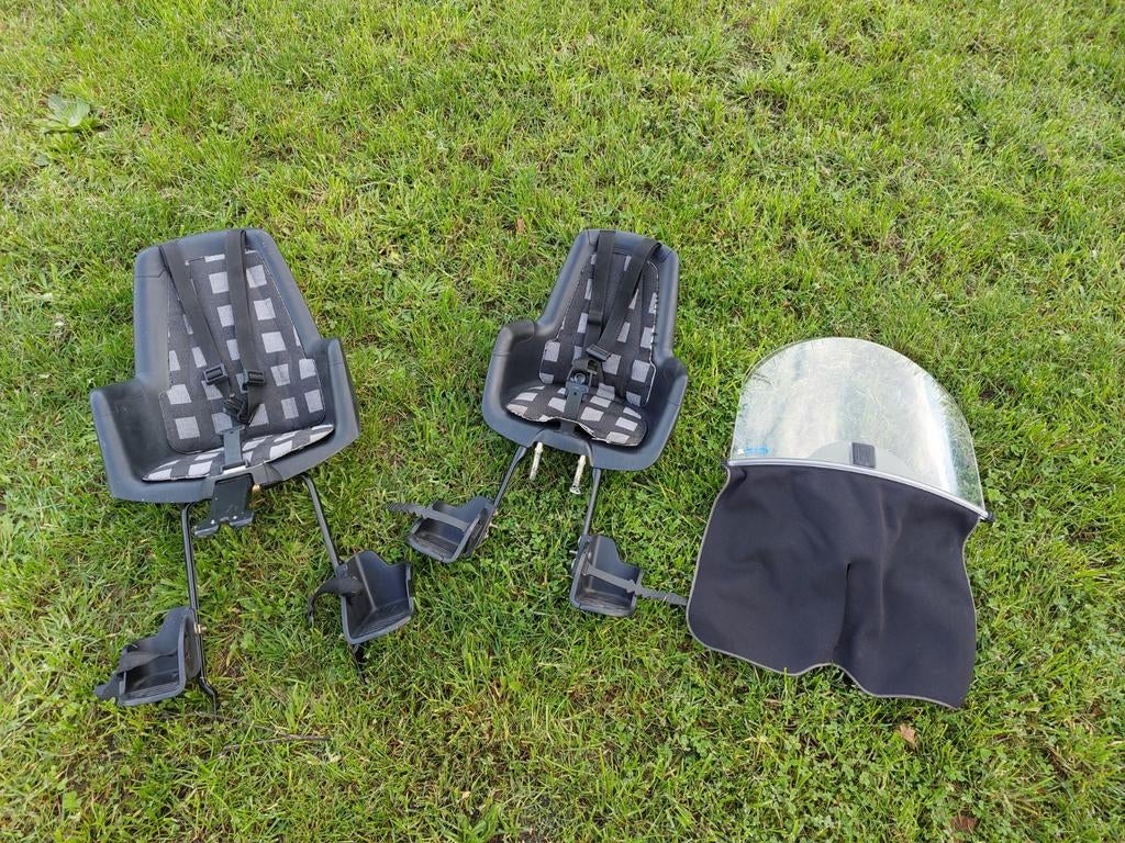 Bobike voor en achterzitje met windscherm, Fietsen en Brommers, Ophalen, Gebruikt