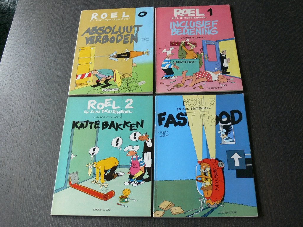 roel en zijn beestenboel: deel 0 t/m 3, Meerdere stripboeken, Ophalen of Verzenden, Gelezen