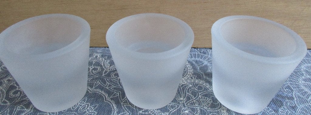 3 zgan dikke matglas waxinelichtjes - samen 2,50, Huis en Inrichting, Waxinelichthouder, Ophalen of Verzenden, Wit, 8 cm