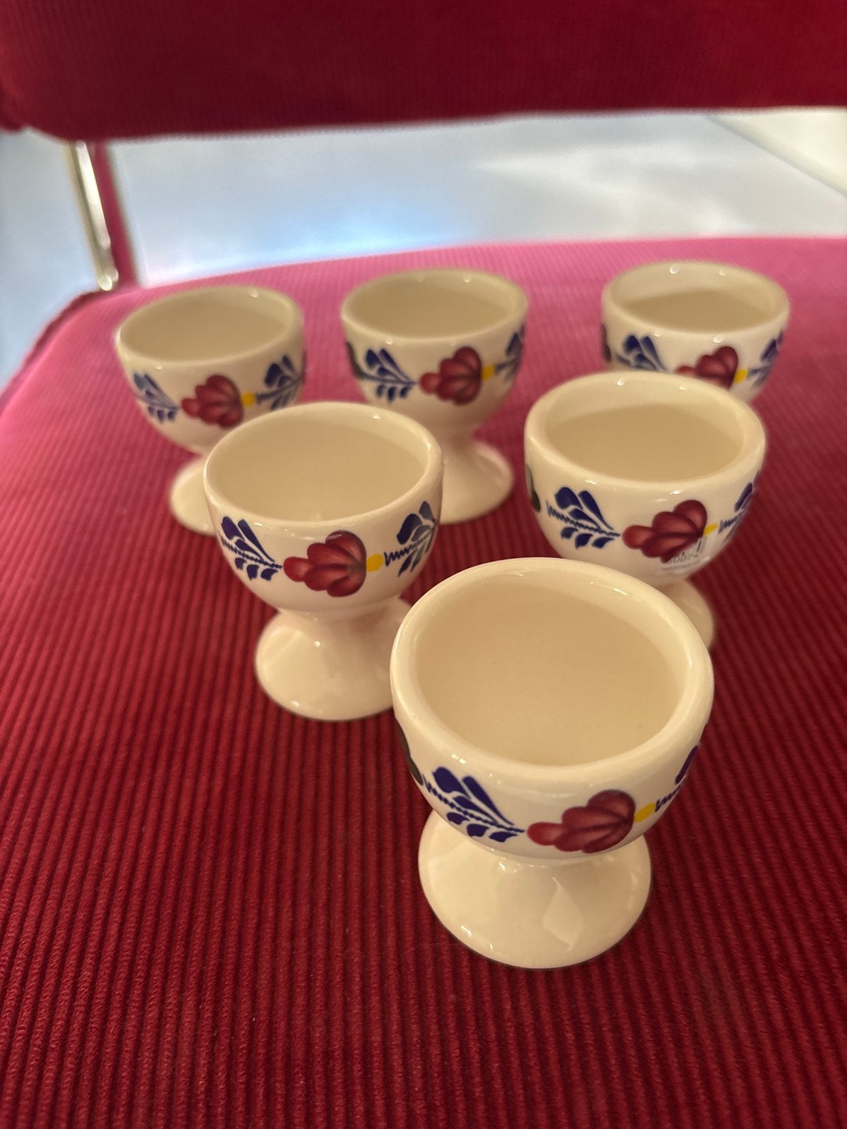 Set van 6 boerenbont stijl eierdopjes, Ophalen of Verzenden