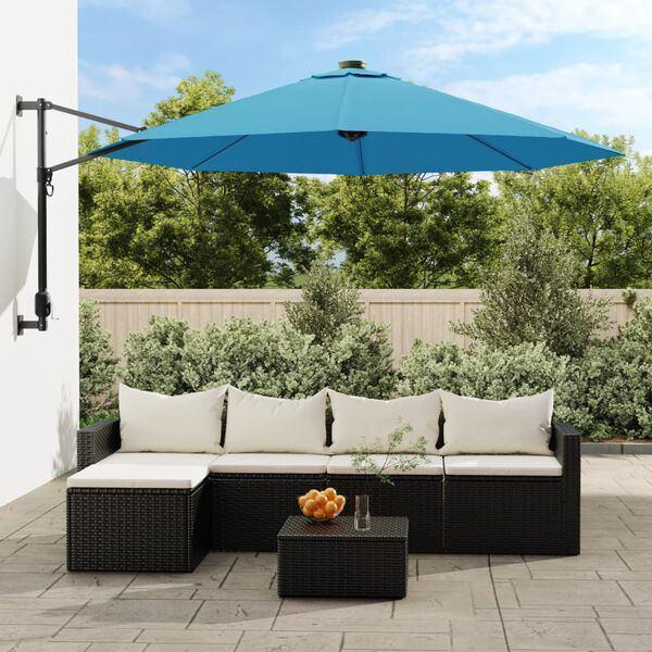 Wandparasol muurparasol parasol 290 cm + LED GRATIS BEZORGD!, Tuin en Terras, Parasols, Verstelbaar, Verzenden, Nieuw, 2 tot 3 meter
