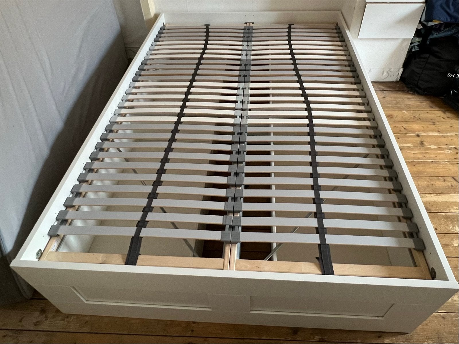 IKEA bed 140x200 met lades inclusief lattenbodem, Huis en Inrichting, Slaapkamer | Bedden, Ophalen, Gebruikt, Wit, Tweepersoons