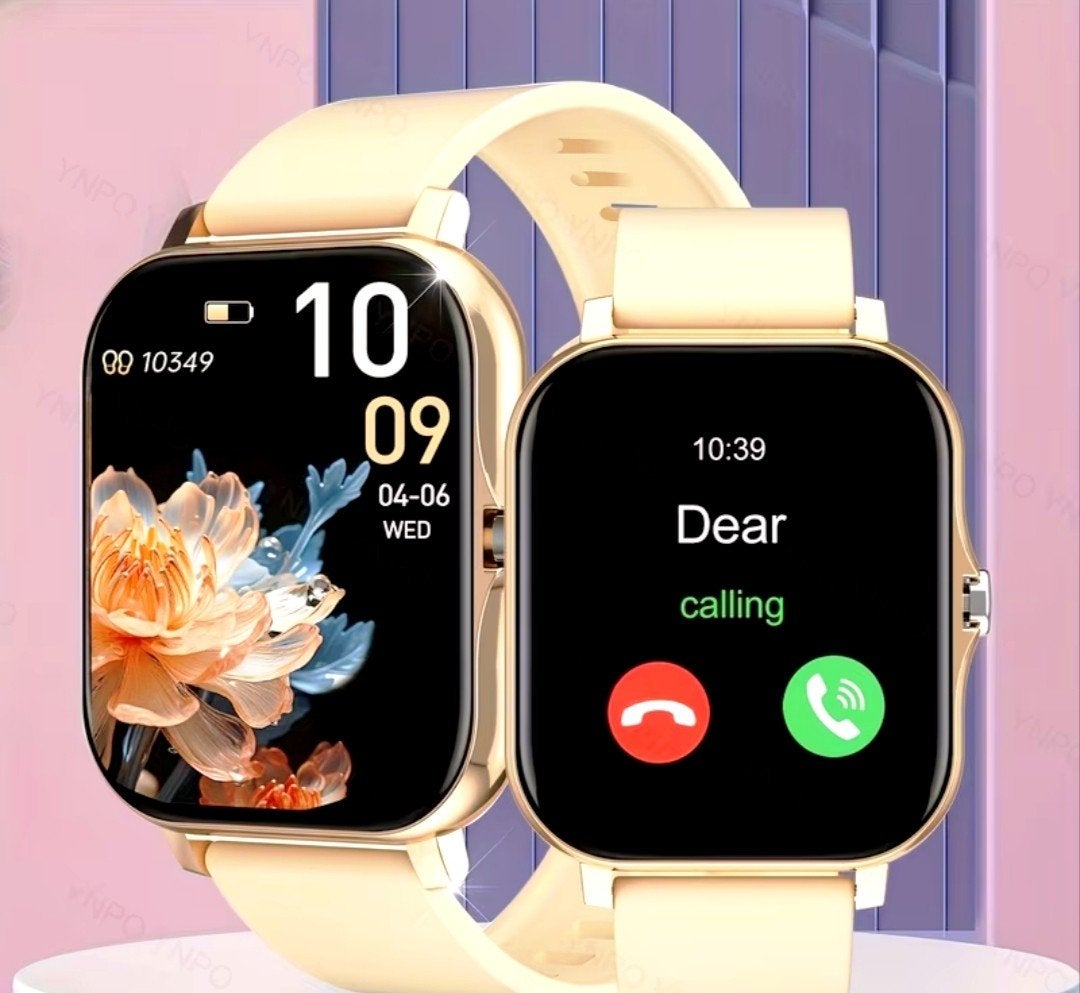 Smartwatch met sportmodi en belfunctie - Goud/Crème, Onbekend, Wit, Nieuw, Ophalen of Verzenden