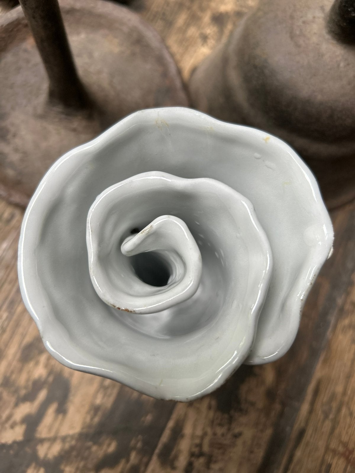 Des Pots (11 cm) bloem vaasje wit roos, Ophalen of Verzenden