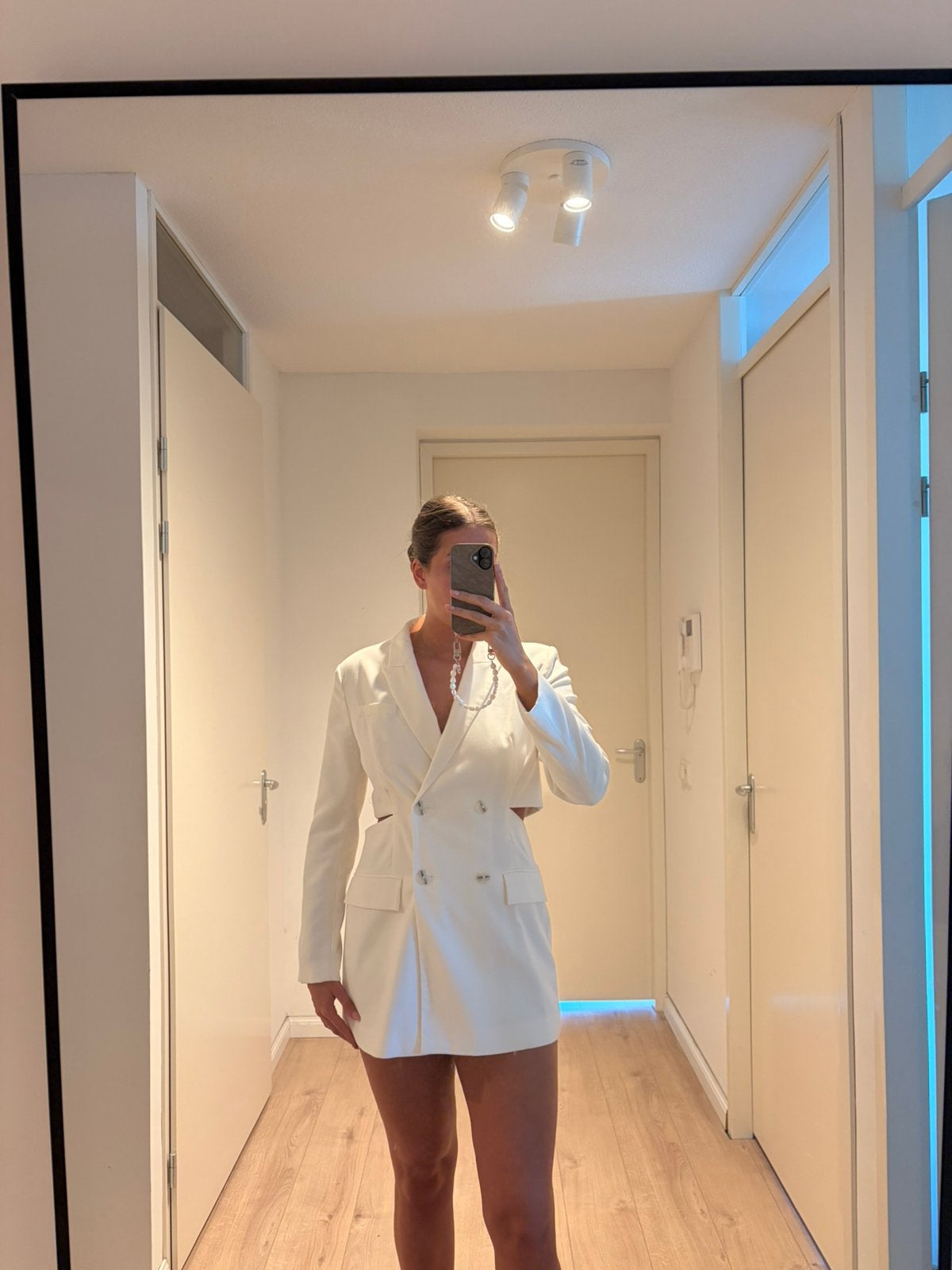 Blazer jurk wit, Maat 38/40 (M), Wit, Ophalen of Verzenden, Zo goed als nieuw