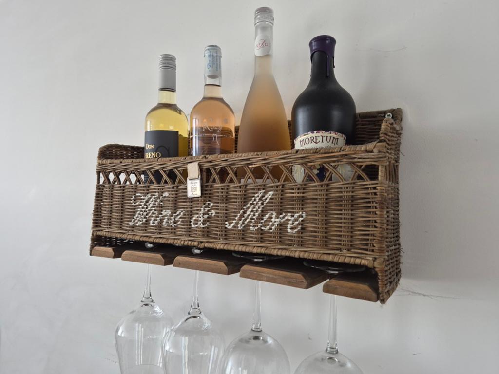 Riviera Maison wijnrek rotan, Ophalen, Zo goed als nieuw, Hout, Minder dan 50 cm