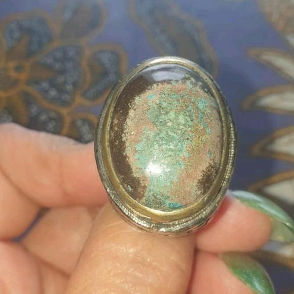 Ring maat 19 batu akik kayu fosil Indonesie, 19 tot 20, Nieuw, Ophalen of Verzenden, Dame of Heer