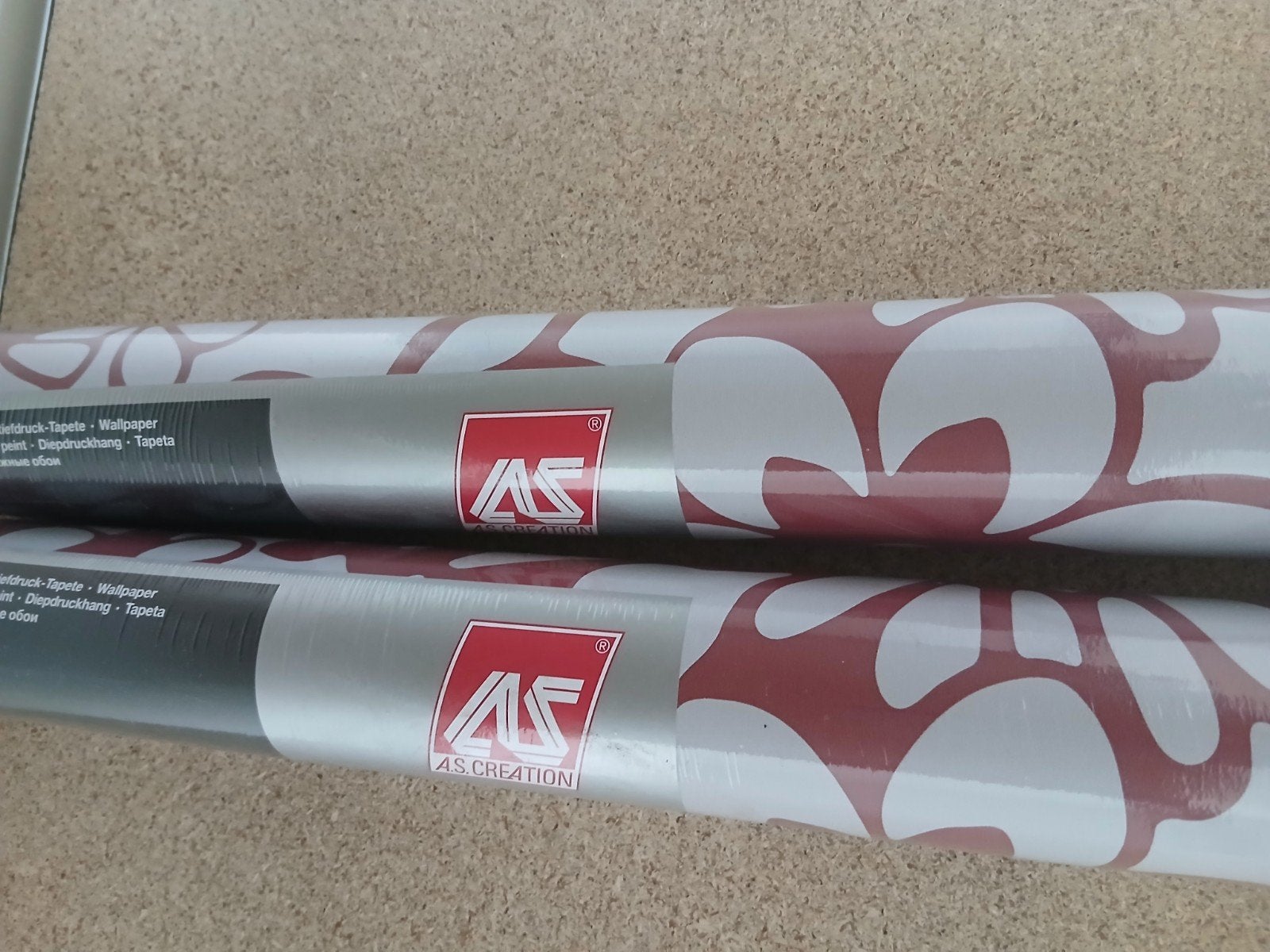 2 rollen AS Creation behang met bloemenpatroon, Ophalen, Modern, Rood, Minder dan 5 m²