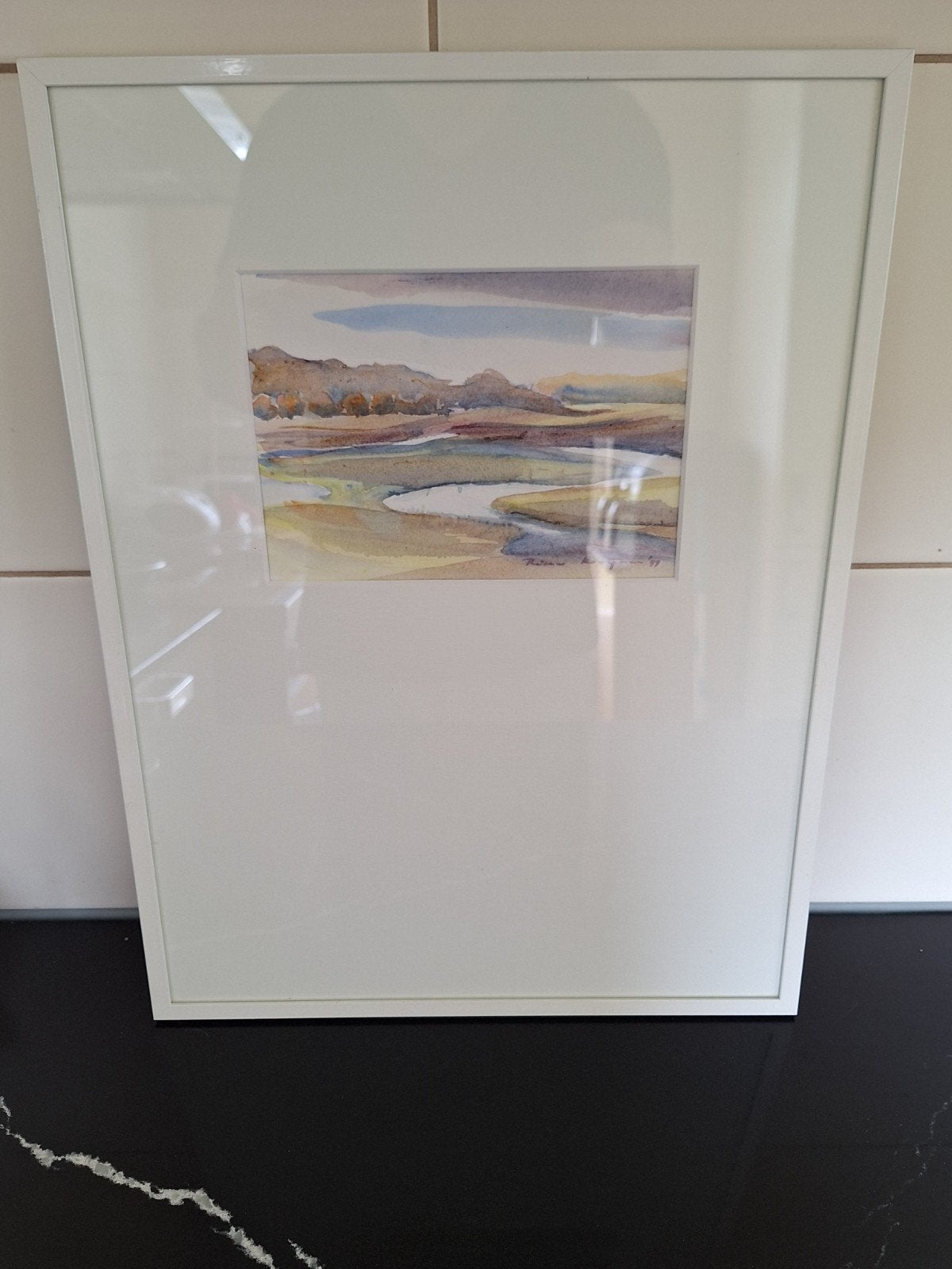Aquarel Drentse Aa door Rianne Kooijman (1999), Antiek en Kunst, Landschap, Aquarel, Papier/karton, Ophalen of Verzenden