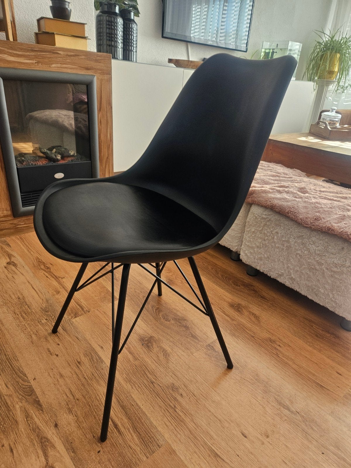 zwarte stoelen x4, Huis en Inrichting, Stoelen, Ophalen, Zwart, Vier