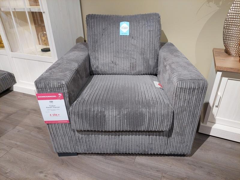 SUPER MOOIE NIEUWE GRIJZE RIBSTOF FAUTEUIL STERK AFGEPRIJSD, Ophalen, MODERN, Nieuw, 75 tot 100 cm