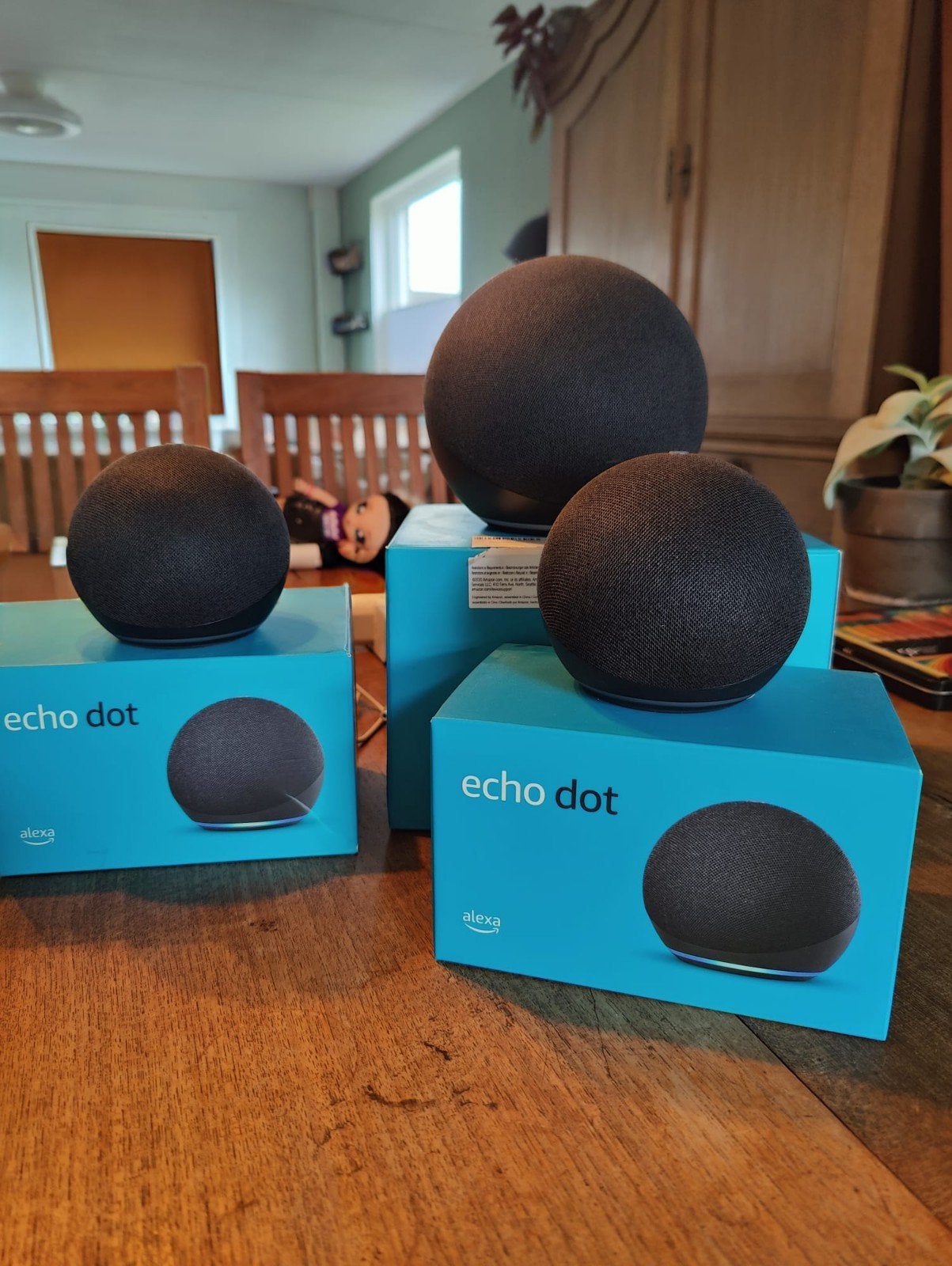 Amazon Echo en Echo Dot (4e generatie) - Slimme Speaker met, Overige merken, Slimme speaker, Ophalen of Verzenden, Zo goed als nieuw