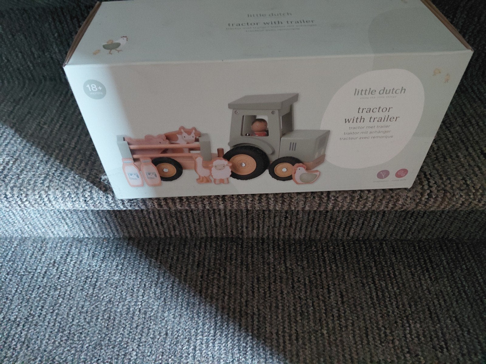 houten tractor met kar, Ophalen, Nieuw, Van hout, Minder dan 10 stukjes