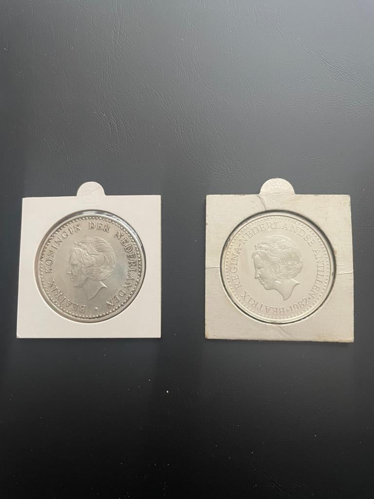 50 Gulden munt zilver Nederlandse Antillen, Postzegels en Munten, Munten | Nederland, 50 gulden, Koningin Beatrix, Zilver, Ophalen of Verzenden