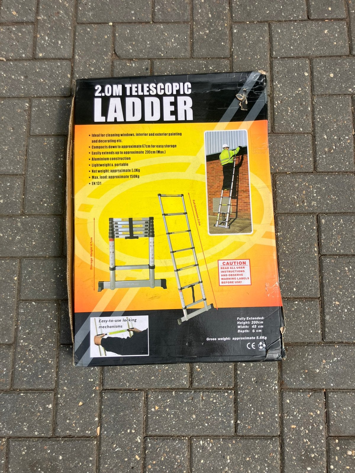 Telescopische ladder 2 meter UltraToolz, Ophalen, Nieuw, Ladder, Opvouwbaar of Inschuifbaar