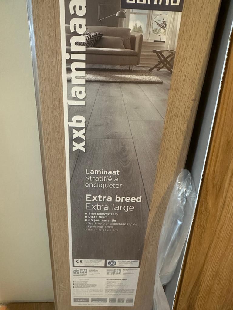 3 ongeopende Gamma Extra Breed laminaat naturel eiken, Ophalen, 50 tot 150 cm, Nieuw, 5 tot 10 m²