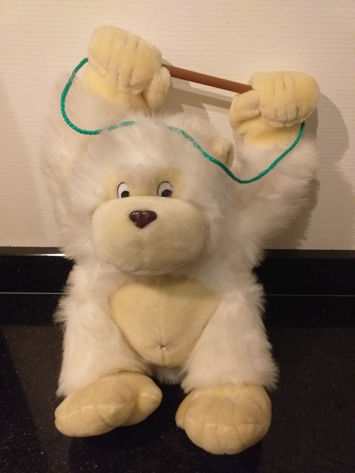 Witte Aap Knuffel met Stok - Zacht en Speels, Ophalen, Overige merken, Overige karakters, Zo goed als nieuw
