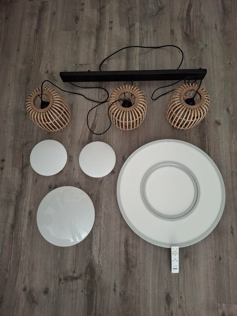 Leuke hanglamp (inclusief 4 plafondlampen) te koop, Ophalen, Zo goed als nieuw, Modern, E27 (groot)