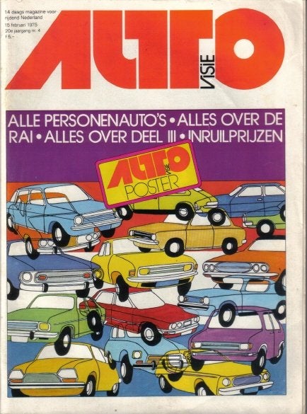 Autovisie 4 1975 : Alle personenauto's 1975, Ophalen of Verzenden, Gelezen, Algemeen