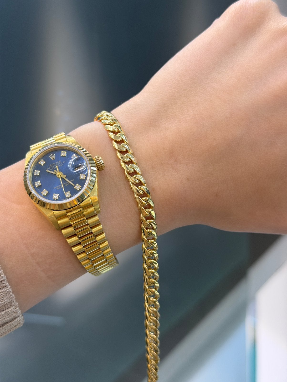 14KT Goud - 17.75 Gram - Armband - CUBAN - Massief