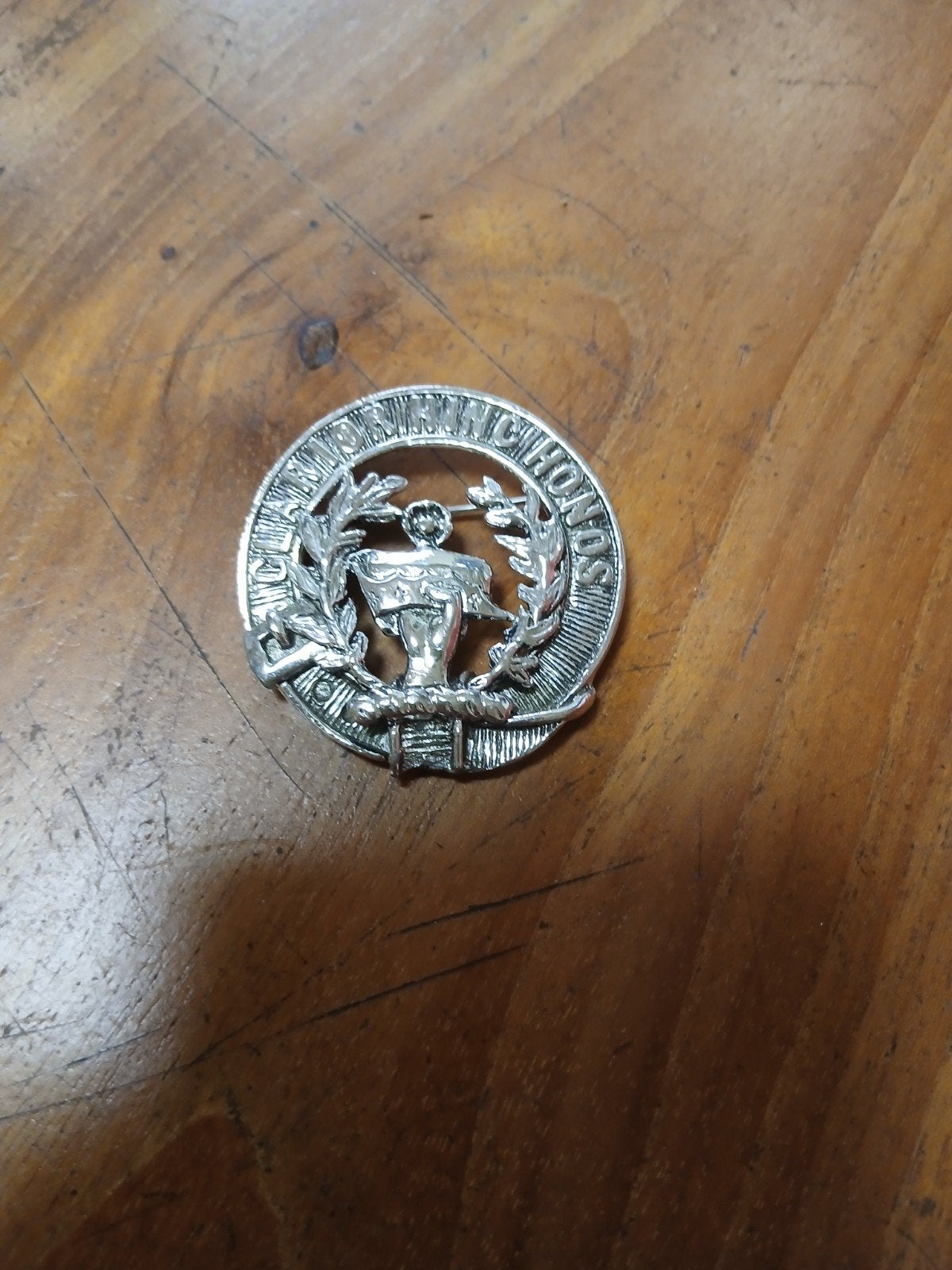Vintage Schotse Clan Broche - Zilverkleurig, Overige materialen, 4 tot 7 cm, Gebruikt, Onbekend