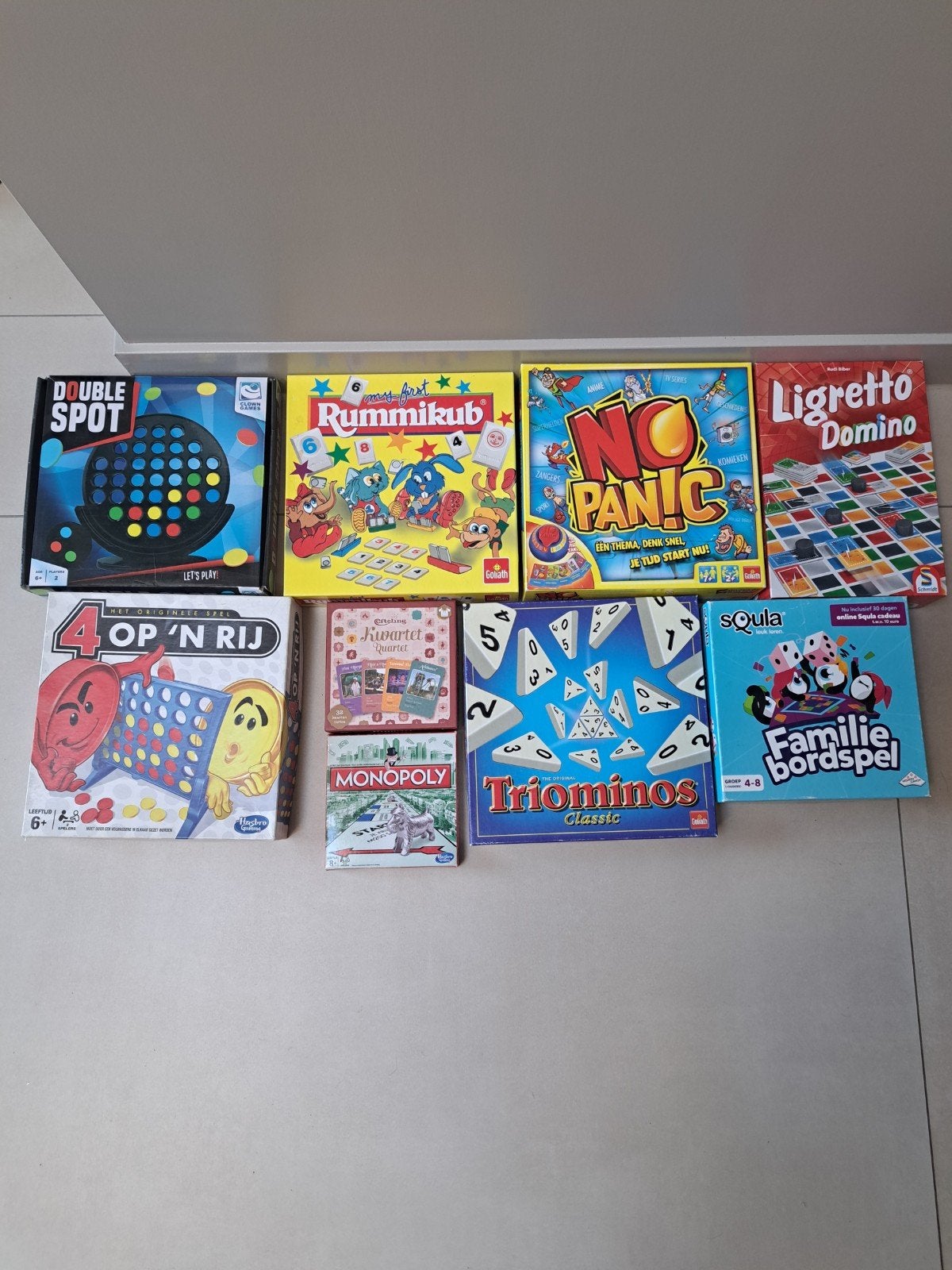 Spelletjes: Triominos, Squla, Rummikub, 4 op 'n rij +..., Hobby en Vrije tijd, Gezelschapsspellen | Bordspellen, Ophalen of Verzenden