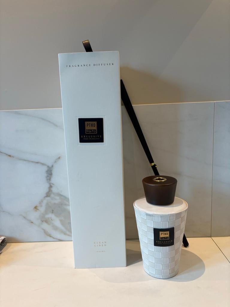 PTMD Exclusive Geurstokjes Clean Linen, Ophalen, Nieuw, Steen/keramiek, Wit
