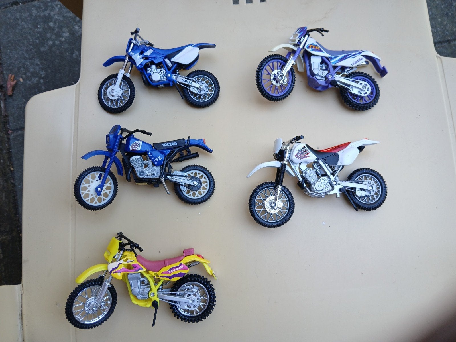 Set van 5 crossmotoren op schaal, Verzamelen, Ophalen of Verzenden, Gebruikt