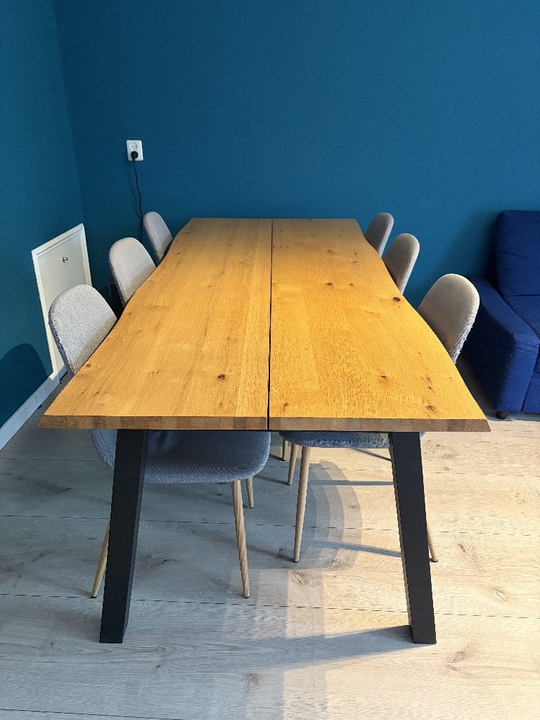 Eettafel + 6 stoelen + verlengblad – JYSK