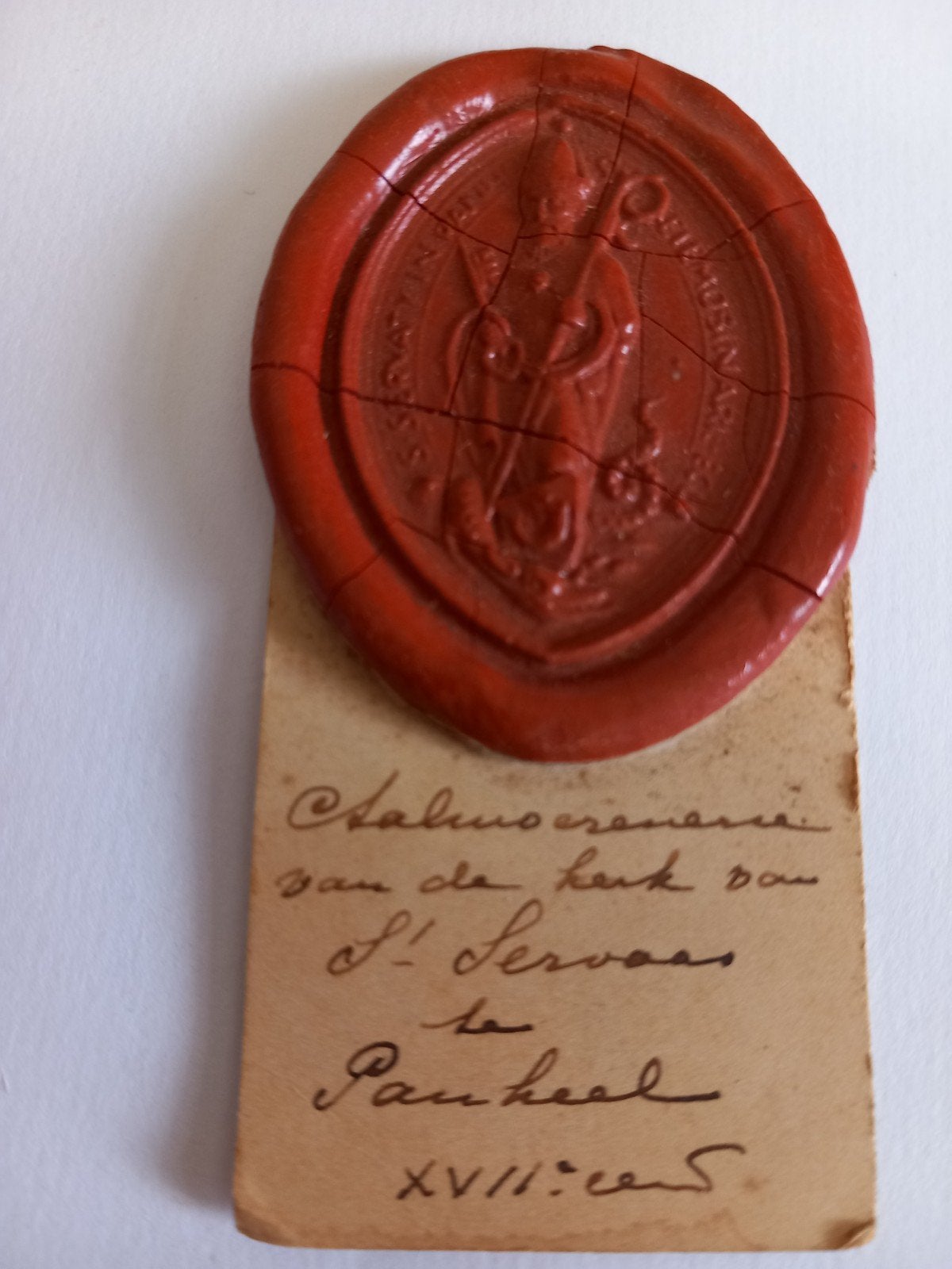 prachtige lakstempel  kerk van sint servaas te panheel, Ophalen, Buitenland