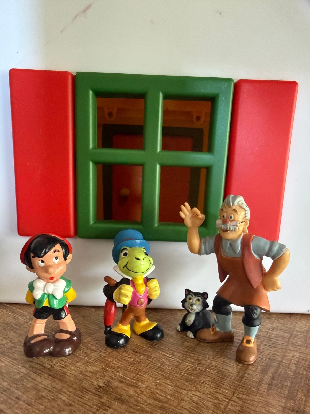 Pinokkio Figaro Geppetto Jiminy, Ophalen of Verzenden, Zo goed als nieuw, Beeldje of Figuurtje