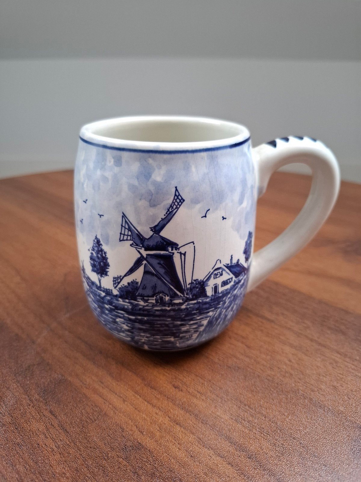 Delfts Blauw Handbeschilderde Mok met Molen, Ophalen of Verzenden