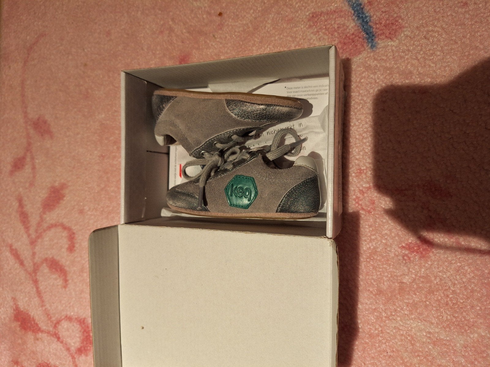 Nieuwe KEQ babyschoenen leer/suède maat 21 flexibele zool, Ophalen of Verzenden
