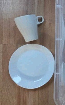 Ikea Servies - 4 Koppen en 8 Bordjes, Gebruikt, IKEA, Ophalen of Verzenden, Bord(en)