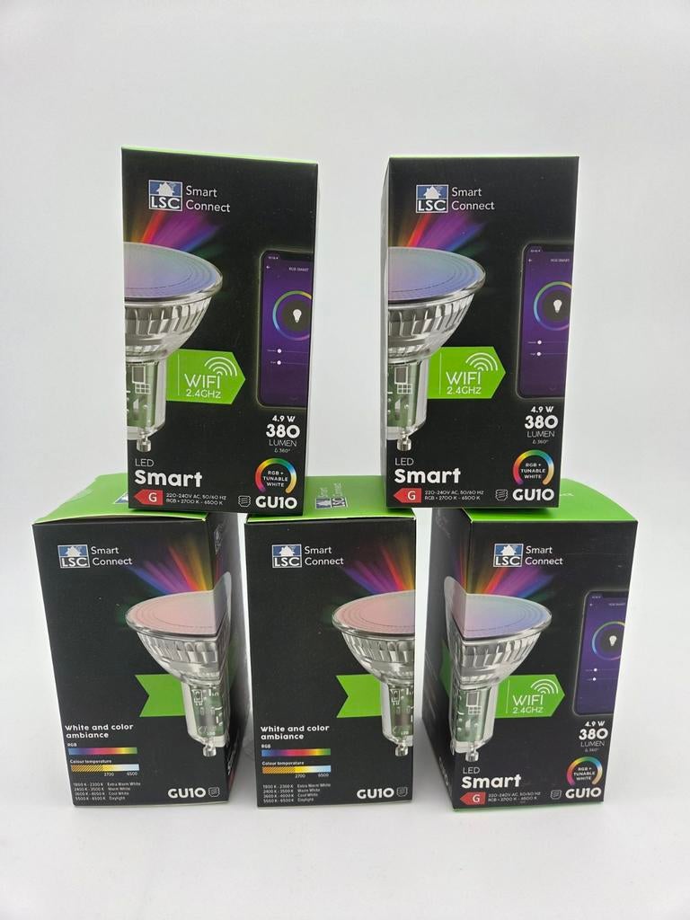 LSC Smart Connect GU10 LED lampen - Wit & Kleur Ambiance, Huis en Inrichting, Lampen | Losse lampen, LSC Smart Connect, Led-lamp