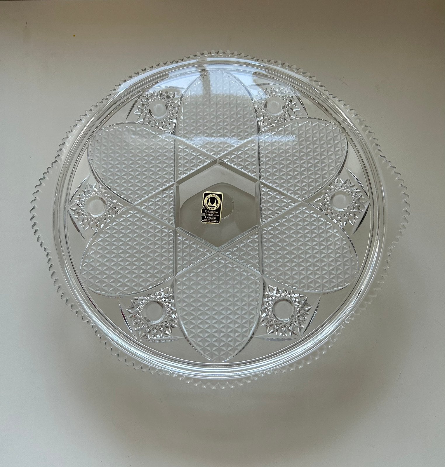Walther Glass "Bellevue" taartplateau op voet, Huis en Inrichting, Keuken | Servies, Glas of Glazen, Ophalen of Verzenden, Overige stijlen