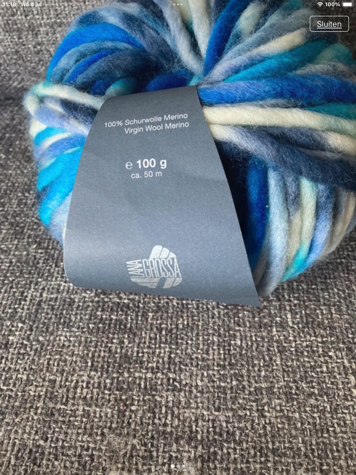 1 bol Confetti van Lana Grossa kleur 001, Hobby en Vrije tijd, Breien en Haken, Verzenden, Zo goed als nieuw, Breien of Haken