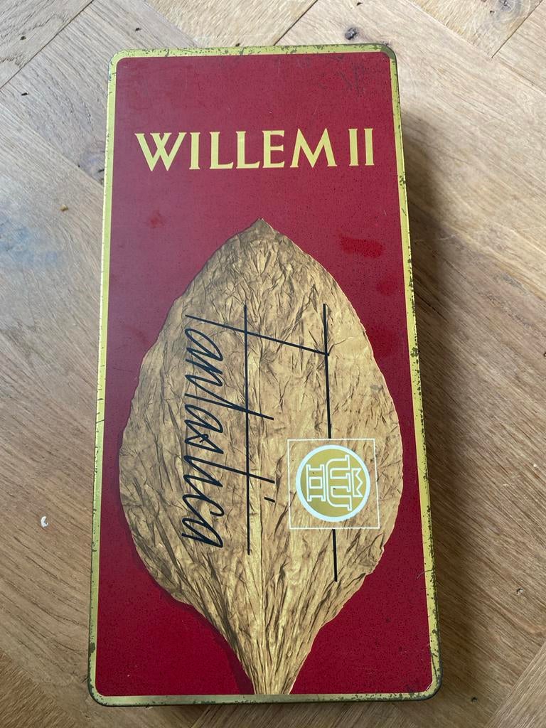 Vintage Willem II Sigarenfabriek Valkenswaard blik, Ophalen of Verzenden, Gebruikt, Overige, Overige merken