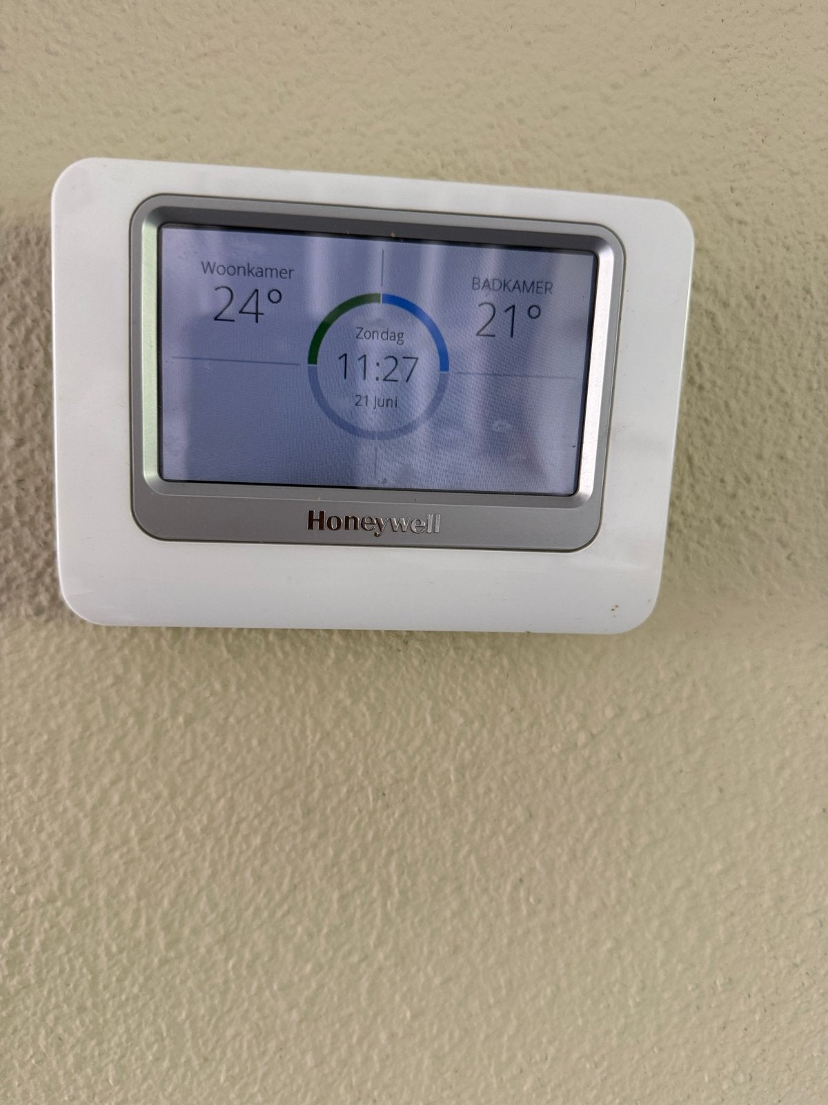 Honeywell Evo systeem met Danfoss zonneklep en thermostaat, Ophalen of Verzenden, Slimme thermostaat, Gebruikt