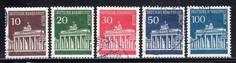 284 - Berlijn michel 286/290 gestempeld , Brandenburger poor, Verzenden, BRD, Gestempeld